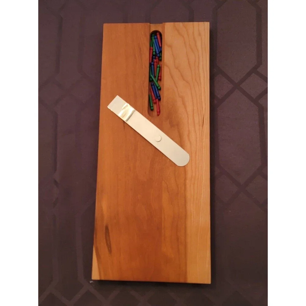DRUEKE CRIBBAGEMASTER Once-A-Round 3 Track Cribbage Board, Model 1950 Box Pegs